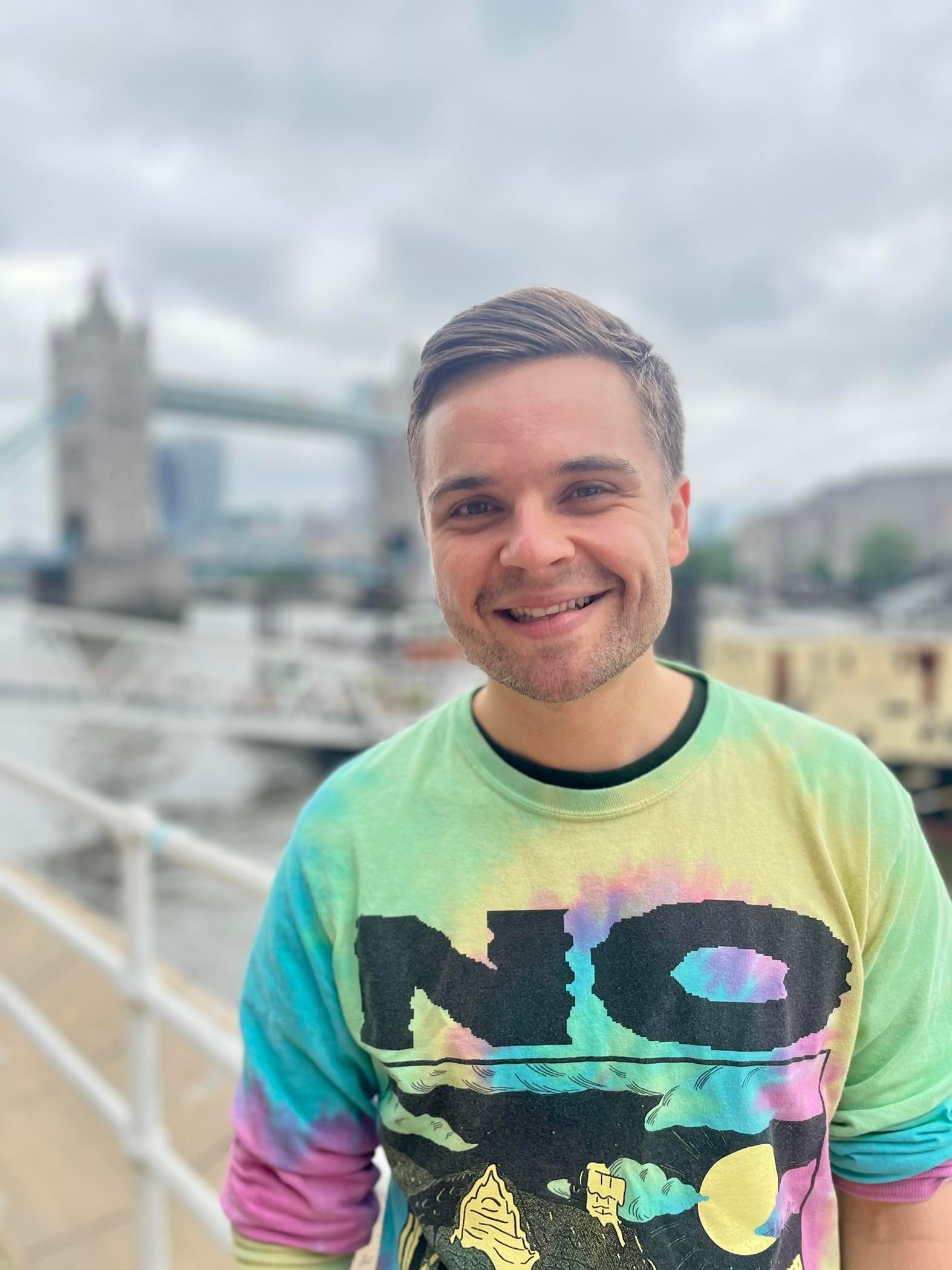 Jonny Spicer in front of Tower Bridge